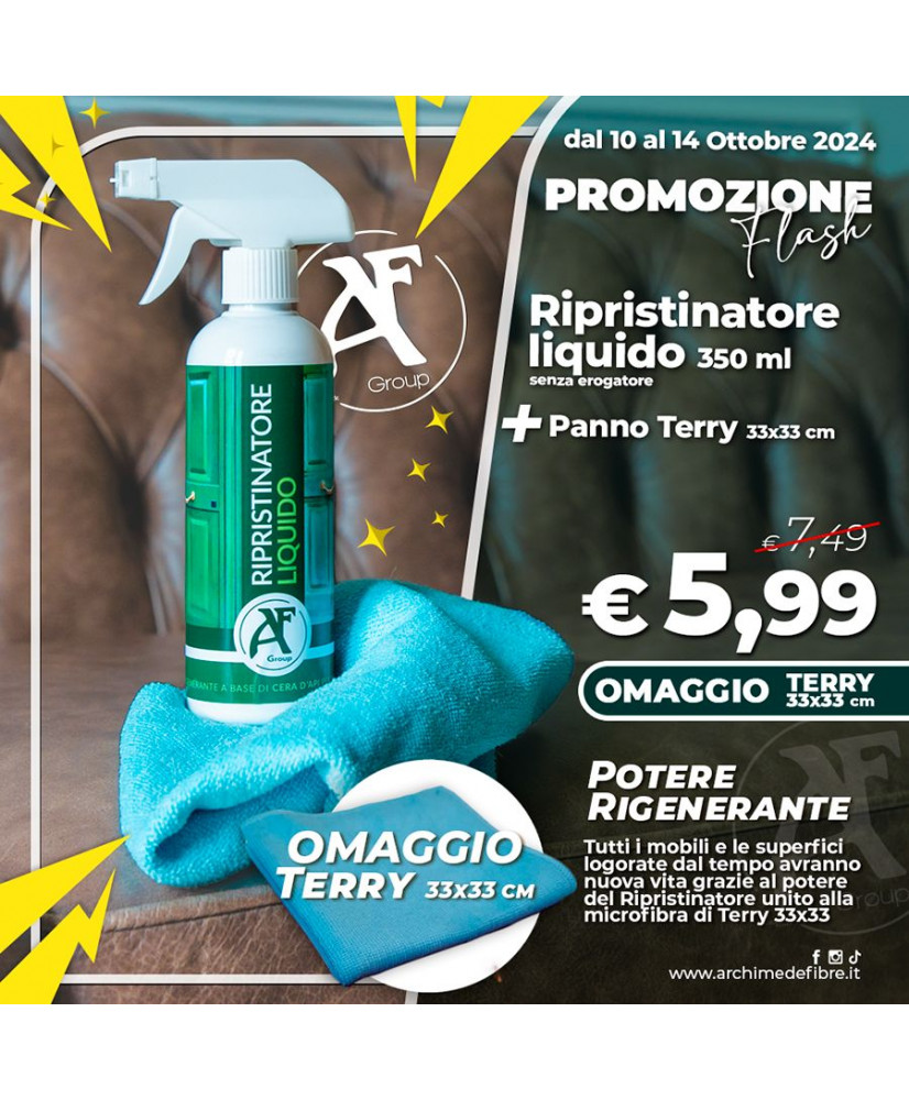 RIPRISTINATORE LIQUIDO+OMAGGIO 1 PANNO TERRY 33X33